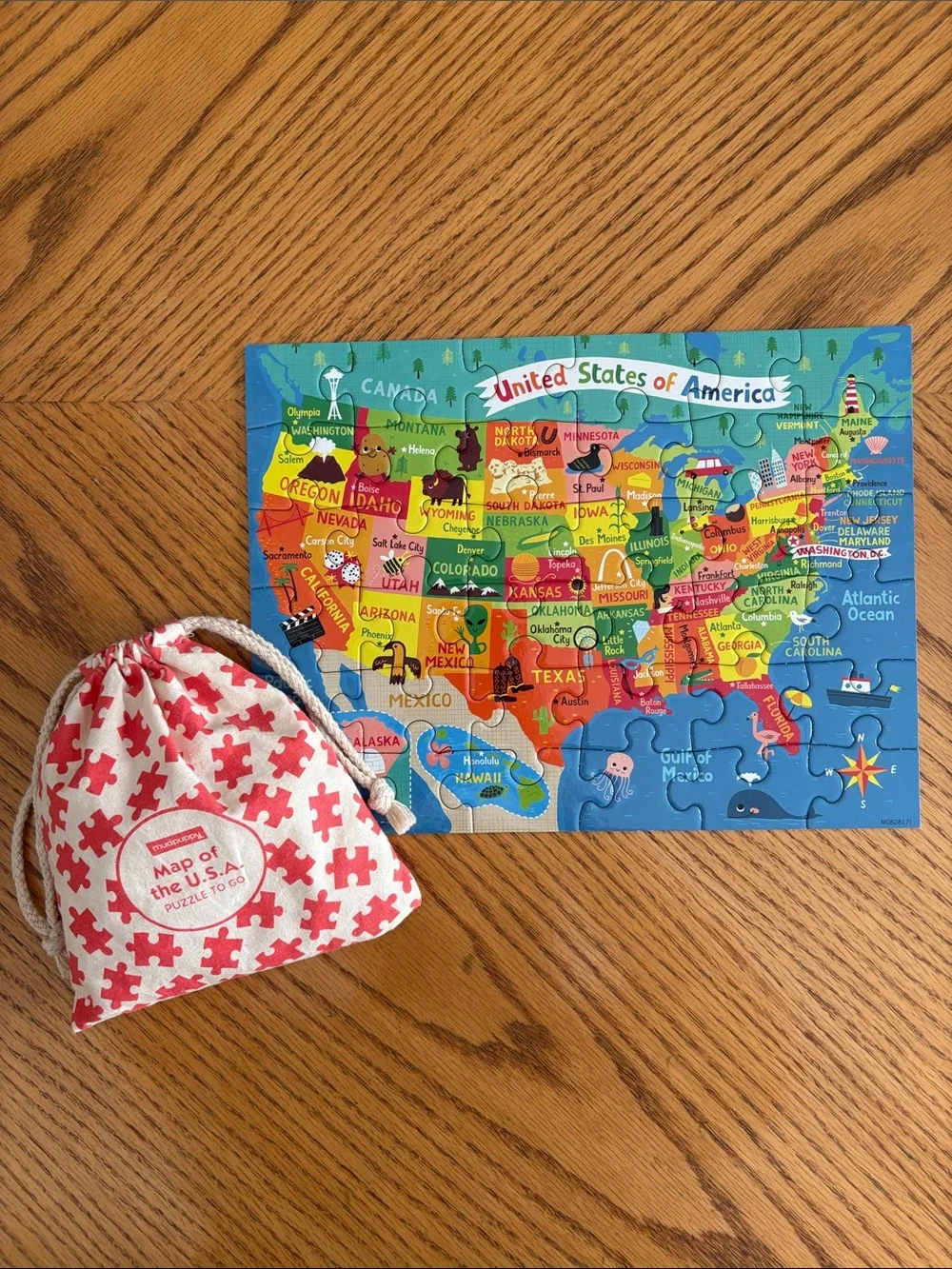 Mudpuppy Map of the USA Puzzle to Go (36 Pieces)